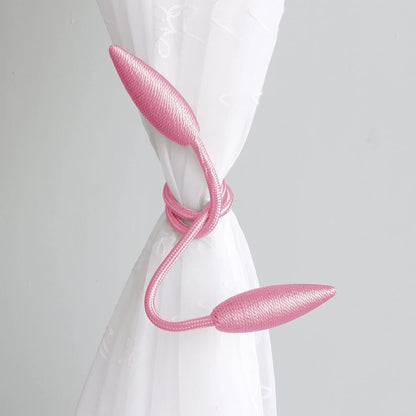 2 Pieces Curtain Tiebacks Clips Creative Window Drape Twist Tie Backs European Style Custom Made Curtain Holders Decorative Draperies Holdbacks, Pink