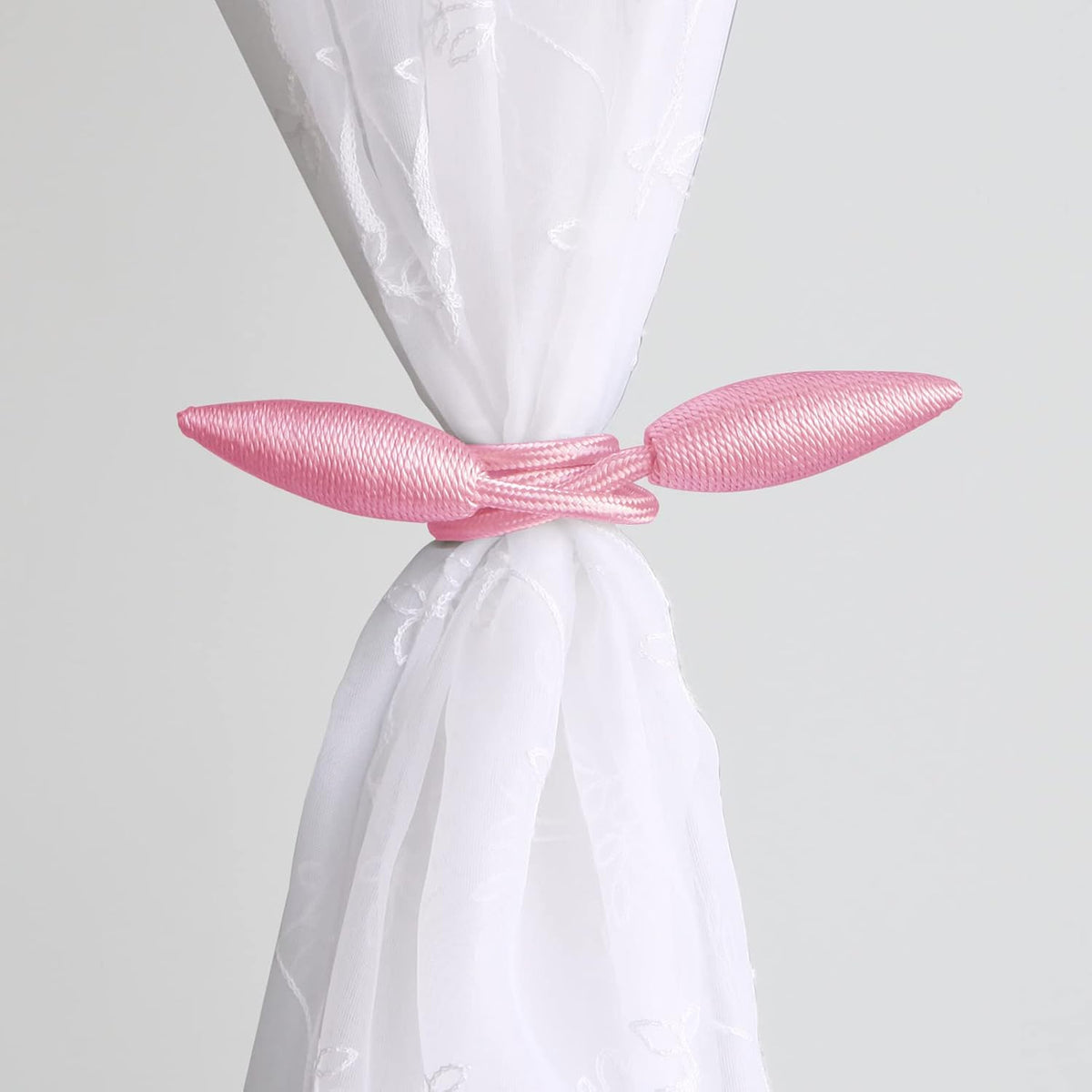 2 Pieces Curtain Tiebacks Clips Creative Window Drape Twist Tie Backs European Style Custom Made Curtain Holders Decorative Draperies Holdbacks, Pink