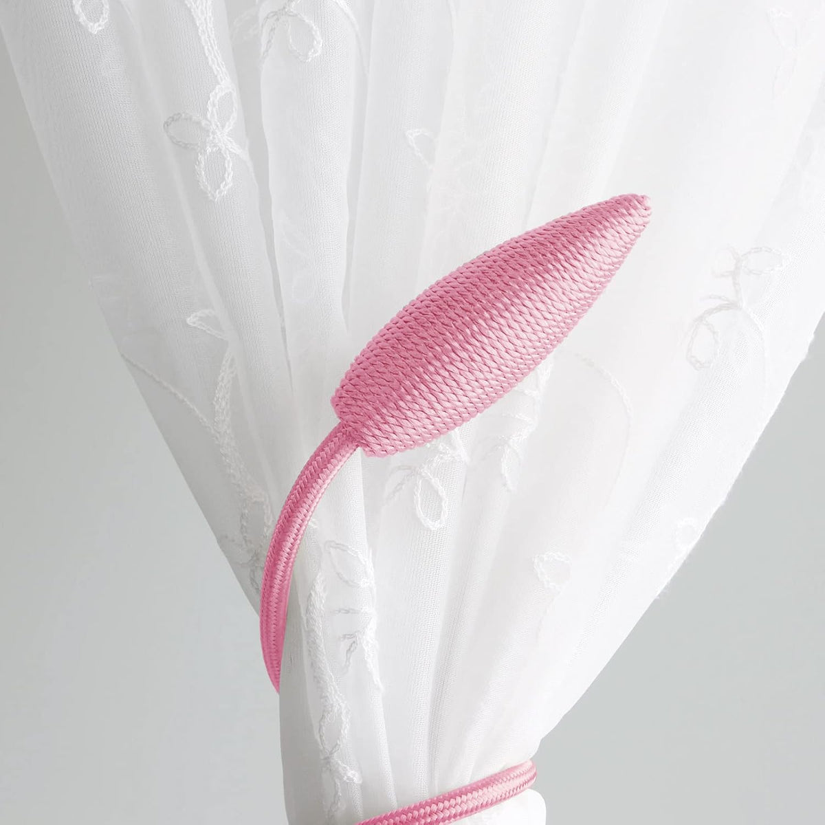 2 Pieces Curtain Tiebacks Clips Creative Window Drape Twist Tie Backs European Style Custom Made Curtain Holders Decorative Draperies Holdbacks, Pink