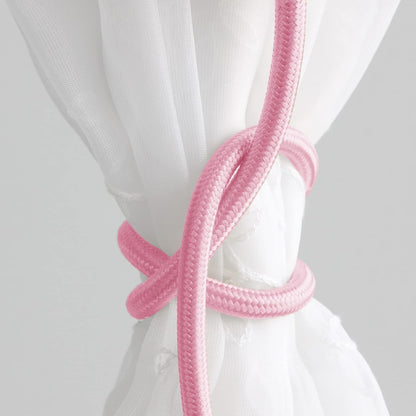 2 Pieces Curtain Tiebacks Clips Creative Window Drape Twist Tie Backs European Style Custom Made Curtain Holders Decorative Draperies Holdbacks, Pink