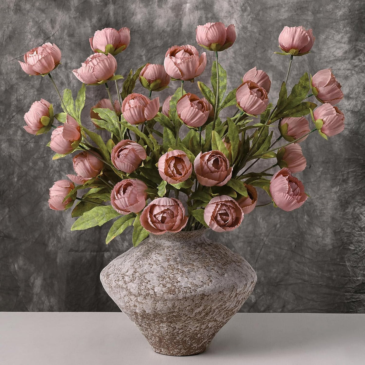 6 Pcs 27" Faux Peonies Artificial Flowers for Vase, Pink Flowers