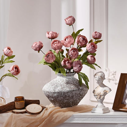 6 Pcs 27" Faux Peonies Artificial Flowers for Vase, Pink Flowers