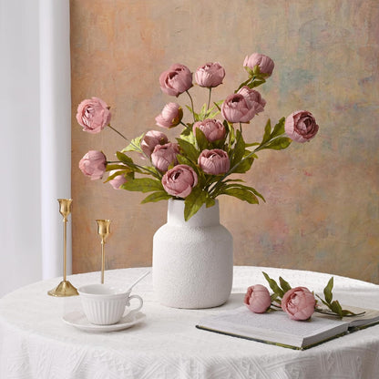 6 Pcs 27" Faux Peonies Artificial Flowers for Vase, Pink Flowers
