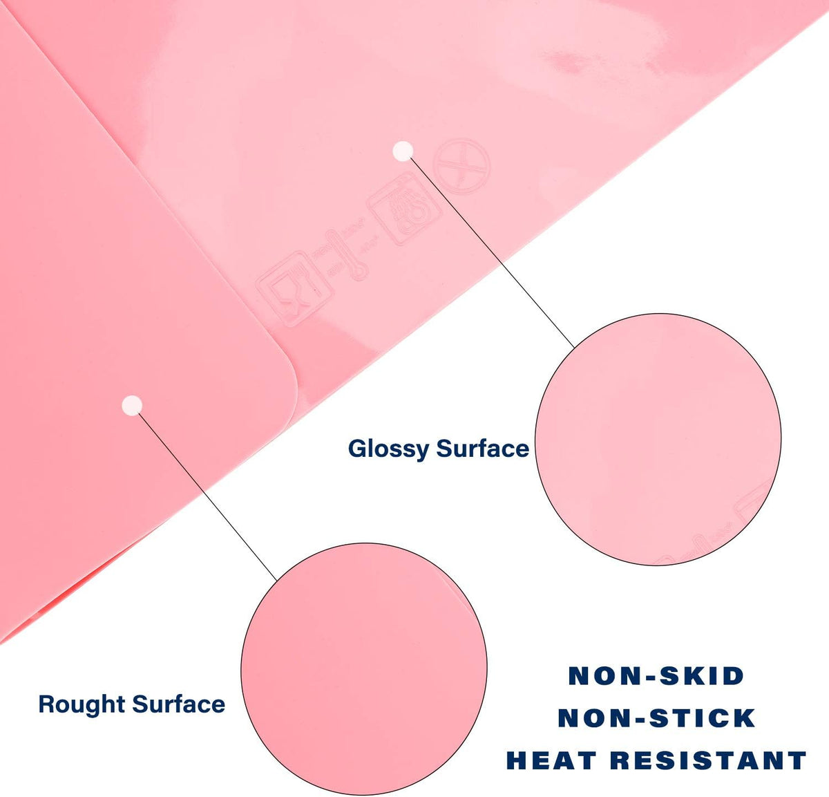 Makeup Mat for Vanity, 23.6"x15.7" Pink Silicone Mat, X-Large Silicone Sheet for Crafts, Art, Resin Epoxy, Jewelry Casting Molds, Reusable Nonstick Countertop Protector, Multipurpose Table Mat