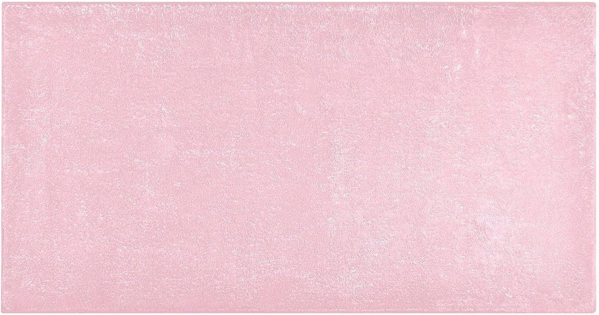 Pink Solid Color Bath Mat 39x20 Inch, Soft Absorbent Plush Rug, Non-Slip Washable Floor Mat for Bathroom Bedroom Kitchen Entryway Carpet