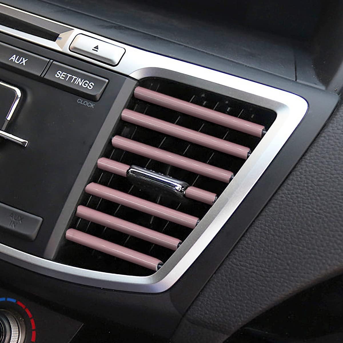 20PCS Waterproof Bendable Car Air Vent Trim Strips, Pink