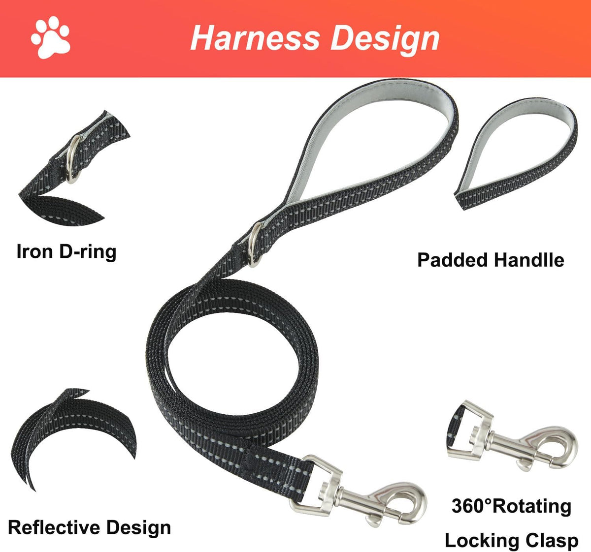 Dog Harness Small Sized and Leash Set, No Pull Soft Mesh Puppy Vest, Reflective Breathable Lightweight Pet Harness, Harness for Small Medium Dogs and Cats - Black Pink, M