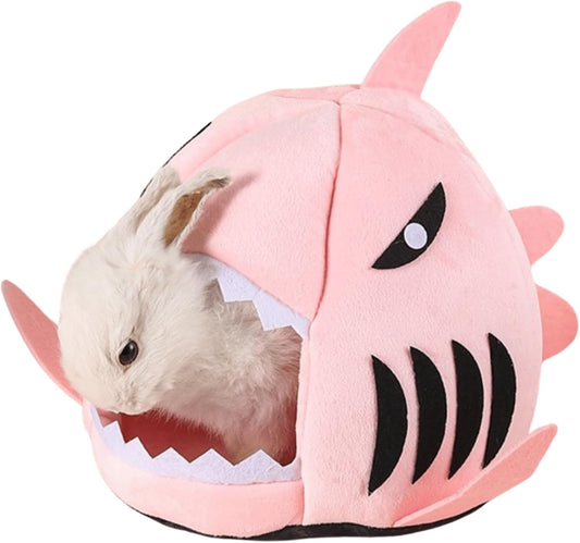 Rat Hamster Warm Bed House,Guinea Pig Bed Cave Winter Warm Cozy House,Hideout for Dwarf Rabbit Chinchilla Hedgehog Washable Cage Nest Accessorie (Pink)