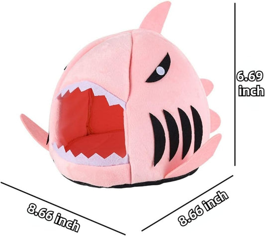 Rat Hamster Warm Bed House,Guinea Pig Bed Cave Winter Warm Cozy House,Hideout for Dwarf Rabbit Chinchilla Hedgehog Washable Cage Nest Accessorie (Pink)
