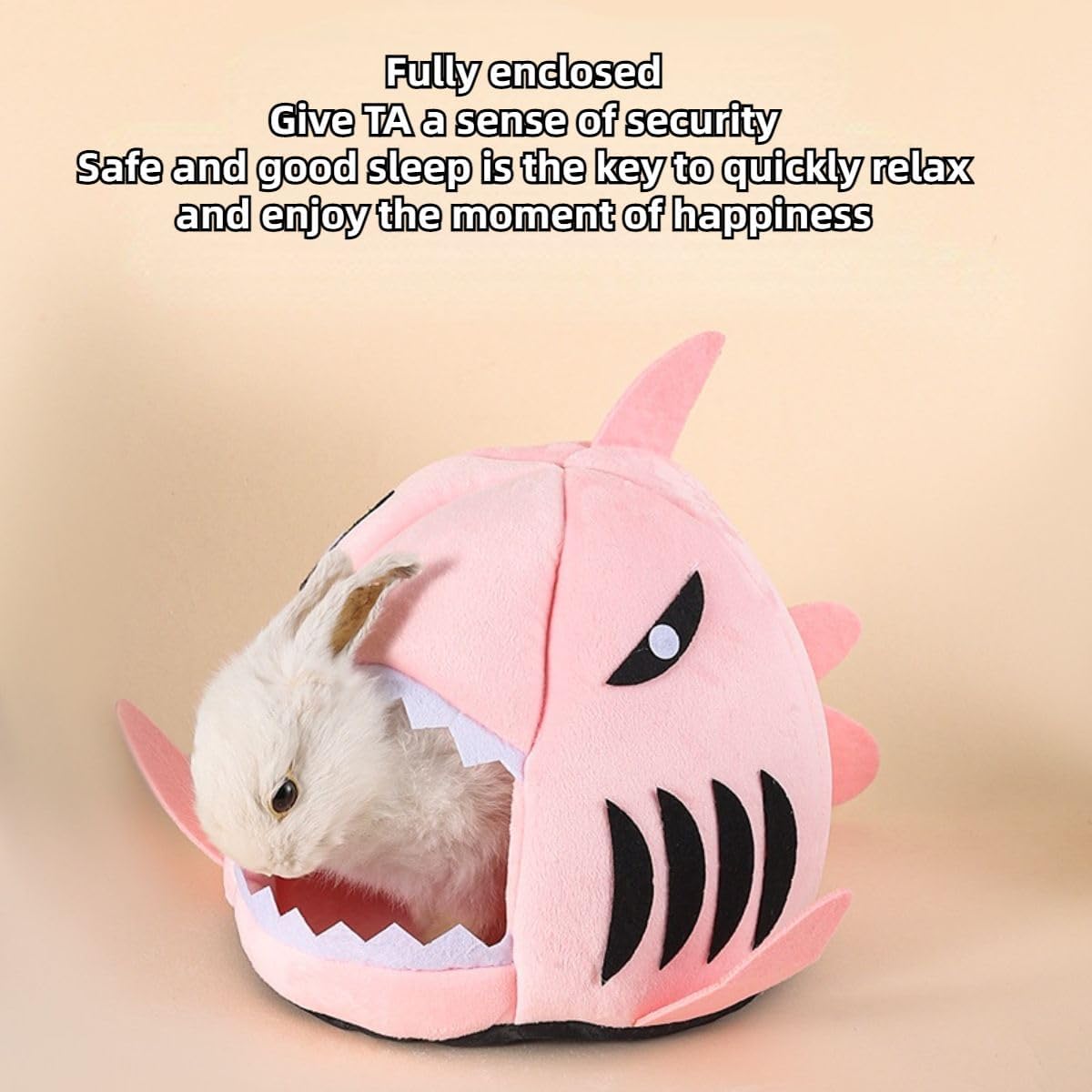 Rat Hamster Warm Bed House,Guinea Pig Bed Cave Winter Warm Cozy House,Hideout for Dwarf Rabbit Chinchilla Hedgehog Washable Cage Nest Accessorie (Pink)