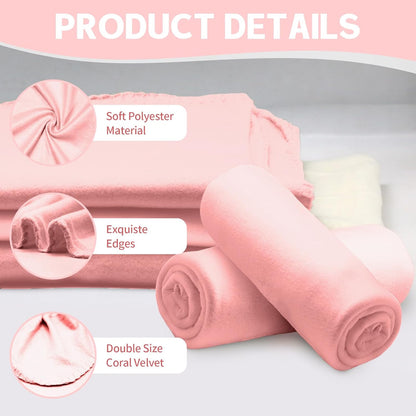 6 PCS Fleece Throw Blankets Bulk 60 x 50 in Soft Blankets Fabric Warm Lightweight Wool Blanket Cozy Coverlet for Beds Sofas Home for All Seasons (6, Pink, 50"x60")