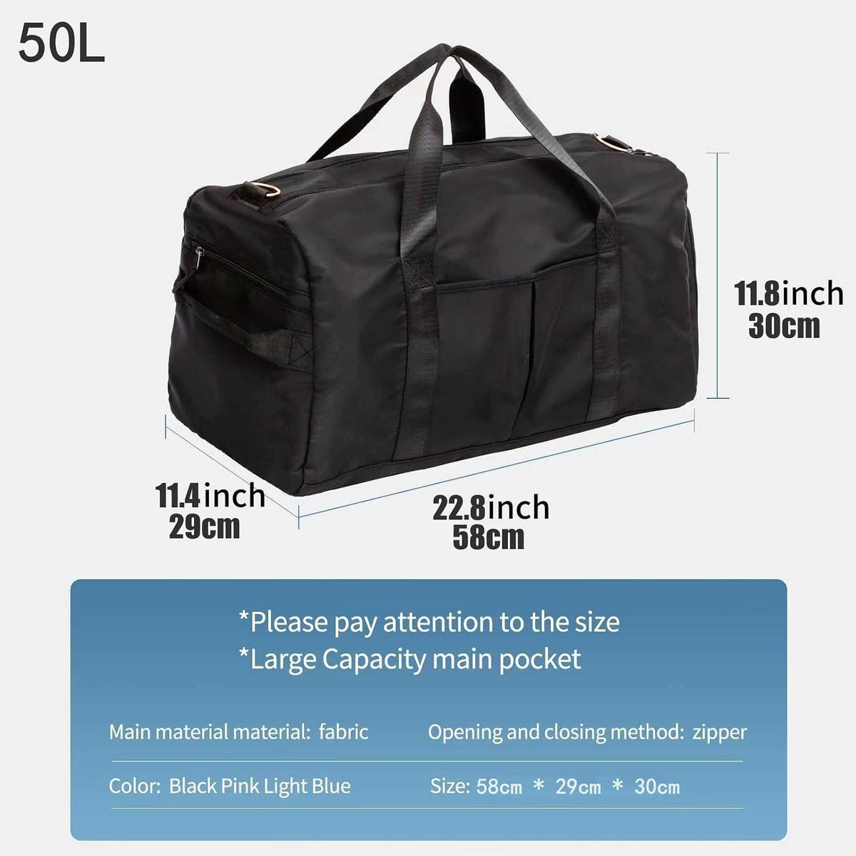 Sports Duffel Bags with Cosmetic Gym Bag for Women Men Travelling Waterproof Bag with Wet Pocket and Shoe Compartment