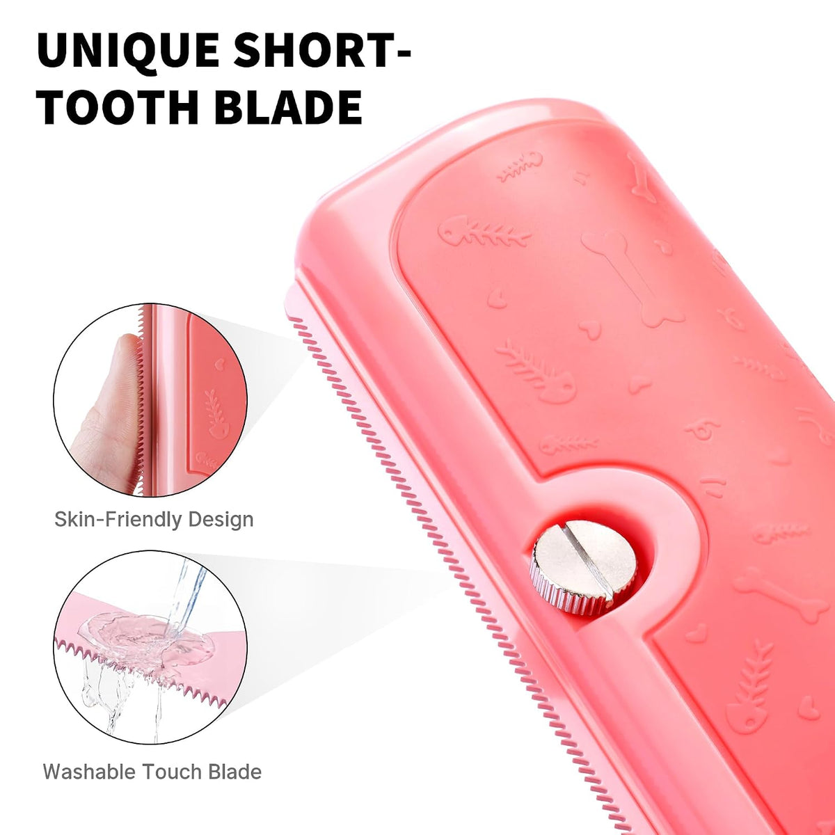 Cat Deshedding Brush for Short Hair, Pink