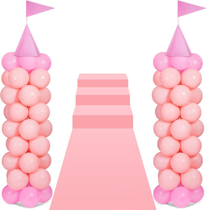 2 Sets Princess Party Decorations Balloon Column Stand Kit, Pink