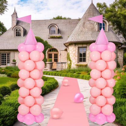 2 Sets Princess Party Decorations Balloon Column Stand Kit, Pink