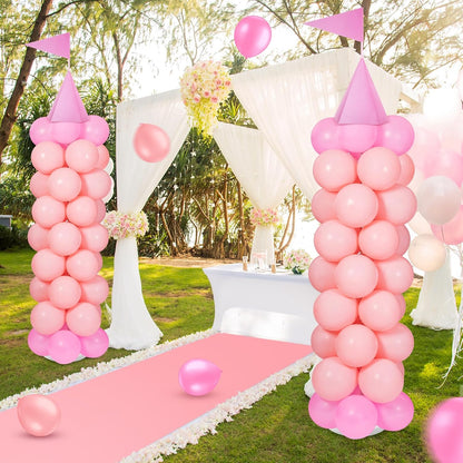 2 Sets Princess Party Decorations Balloon Column Stand Kit, Pink