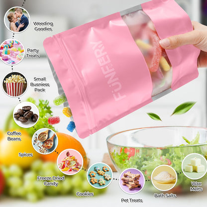 100Pcs Smell Proof Packaging Bags,Mylar Clear Bags for Food Storage