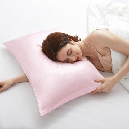 Blush Pink Satin Pillowcases with Zipper （20x26）,Standard Size Satin Pillowcases Set of 2, Blush Pink Silk Pillowcase for Hair and Skin