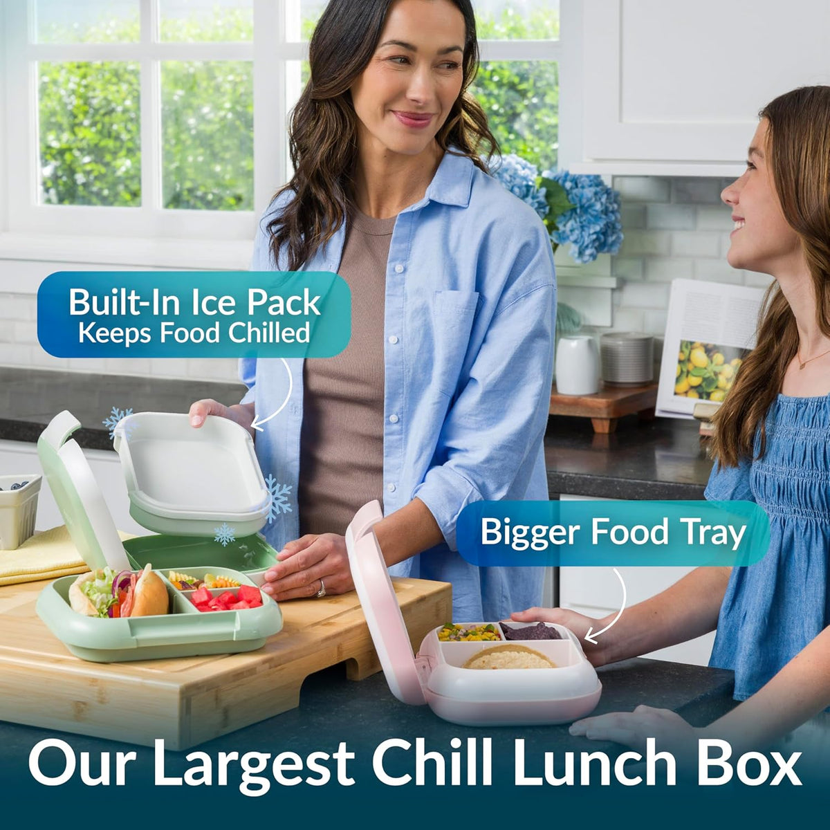 Chill Max Leak-Proof XL Bento-Style 3 or 4 Compartment Lunch Box