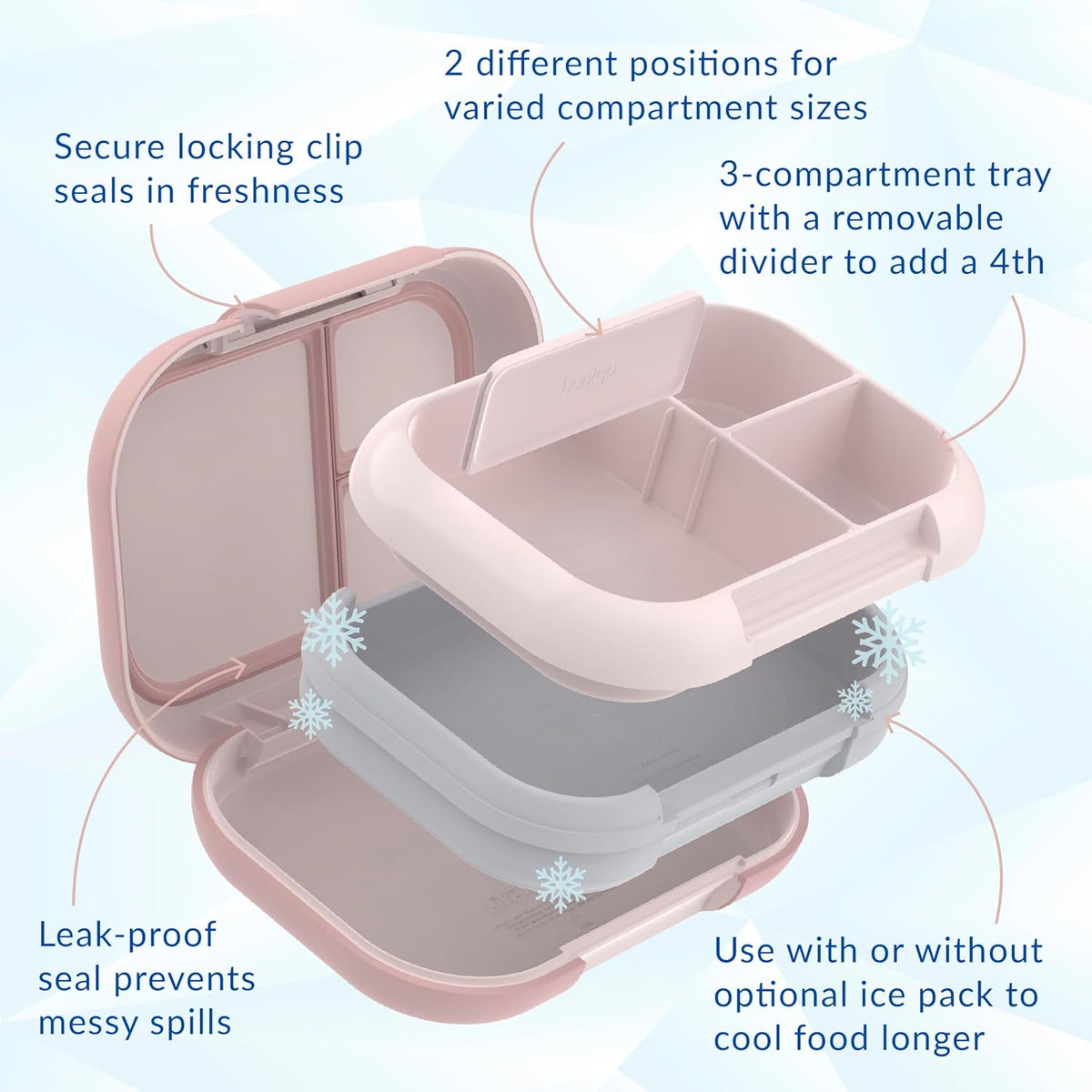 Chill Max Leak-Proof XL Bento-Style 3 or 4 Compartment Lunch Box