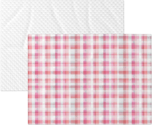 Waterproof Dog Blanket Soft Pet Blanket for Puppy Cat, Fleece Cat Throw Blankets for Furniture Bed Couch Sofa Reversible - Pastel Pink Gingham 4