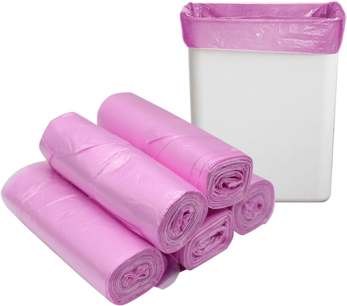 8 Gallon Trash Bags Colored - Extra Thick Medium Garbage Bags 1.1 mil Strong, Leakage-Free,Unscented 30 Liter Thick for Bathroom, Office, Kitchen Waste Basket Trash Can (Pink, 100 Count)