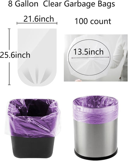 8 Gallon Trash Bags Colored - Extra Thick Medium Garbage Bags 1.1 mil Strong, Leakage-Free,Unscented 30 Liter Thick for Bathroom, Office, Kitchen Waste Basket Trash Can (Pink, 100 Count)