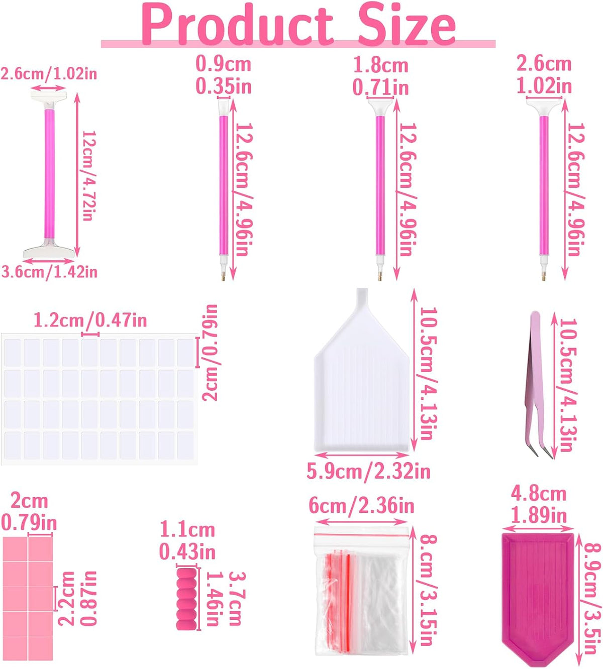 54Pcs Diamond Art Pens Tools and Accessories Kit for Kids Adults