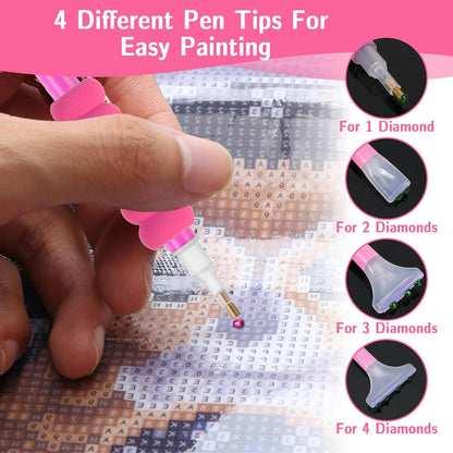 54Pcs Diamond Art Pens Tools and Accessories Kit for Kids Adults