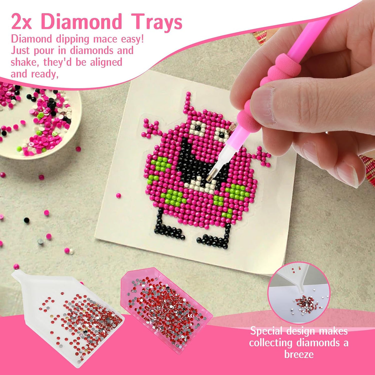 54Pcs Diamond Art Pens Tools and Accessories Kit for Kids Adults