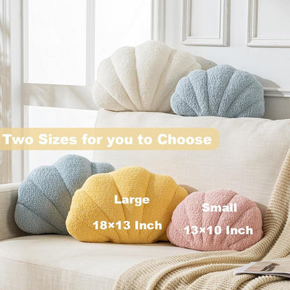 Pink Seashell Throw Pillows, Shell Shaped Pillow, 13x10 Inch