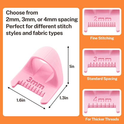 6PCS Template Kit for Even Sewing (Contains 3 Pink 3 Blue), Sewing Template Kit for Consistent 2mm, 3mm, 4mm Stitches, Sewing Quilting Guide, Hand Sewing Aid, Precision Stitch Guide Tool