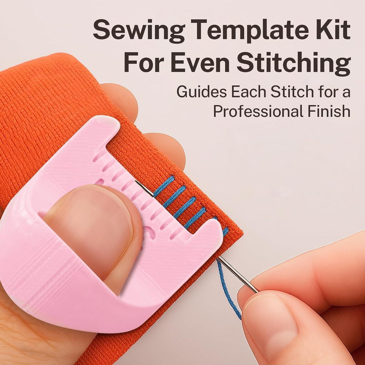 6PCS Template Kit for Even Sewing (Contains 3 Pink 3 Blue), Sewing Template Kit for Consistent 2mm, 3mm, 4mm Stitches, Sewing Quilting Guide, Hand Sewing Aid, Precision Stitch Guide Tool