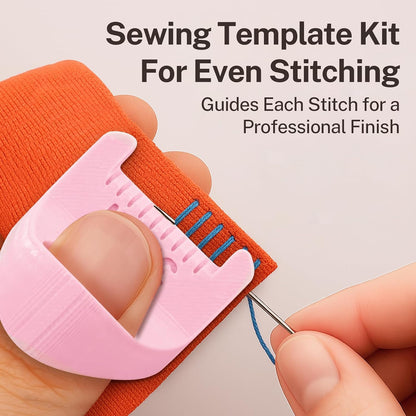 6PCS Template Kit for Even Sewing (Contains 3 Pink 3 Blue), Sewing Template Kit for Consistent 2mm, 3mm, 4mm Stitches, Sewing Quilting Guide, Hand Sewing Aid, Precision Stitch Guide Tool