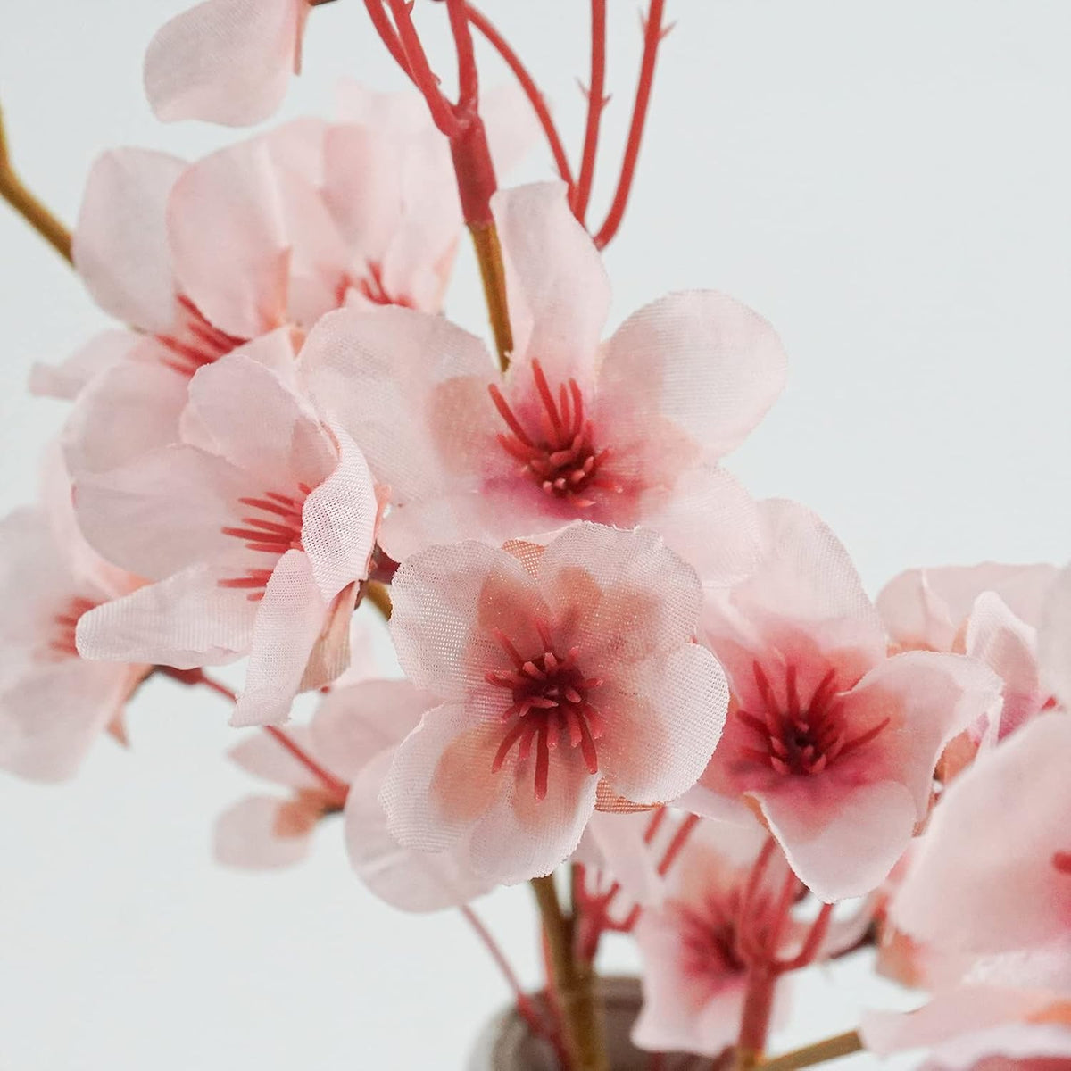 4Pcs Artificial Cherry Blossom Flower, Silk Peach Flowers Fake Plants Arrangement for DIY Garden Home Wedding Party Spring Decor, Pink