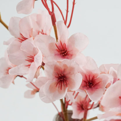 4Pcs Artificial Cherry Blossom Flower, Silk Peach Flowers Fake Plants Arrangement for DIY Garden Home Wedding Party Spring Decor, Pink