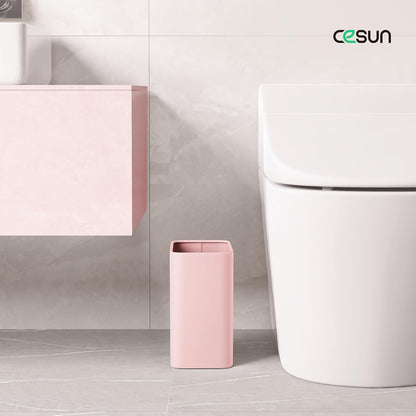 Small Bathroom Trash Can, 2.1 Gallons, Under Sink Wastebasket, Pink