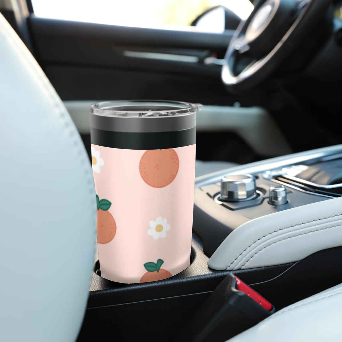 Pastel Color Peaches Pattern Summer Peach Fruit Aesthetic Stainless Steel Insulated Tumbler