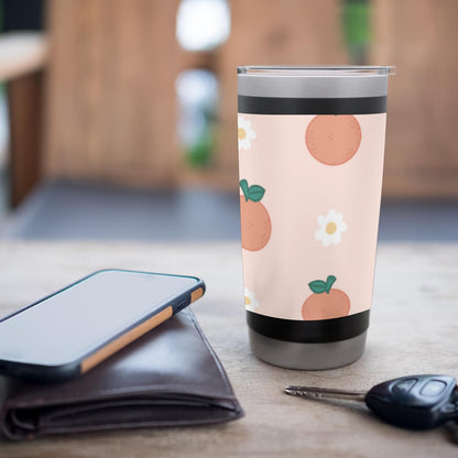 Pastel Color Peaches Pattern Summer Peach Fruit Aesthetic Stainless Steel Insulated Tumbler