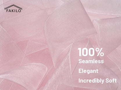 Pink Organza Ribbon for Gift Wrapping, 2 Inch Shimmer Sheer Wrapping Ribbon for Bouquet, Wedding, Christmas Gift - 50 Yards Each Roll