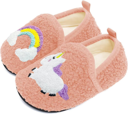 Toddler Slippers Girls Boys House Shoes Kids Warm Fuzzy Socks Walking Shoes