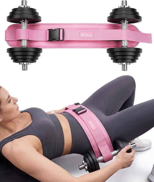 Hip Thrust Belt, Leather Dumbbell Booty Workout Belt