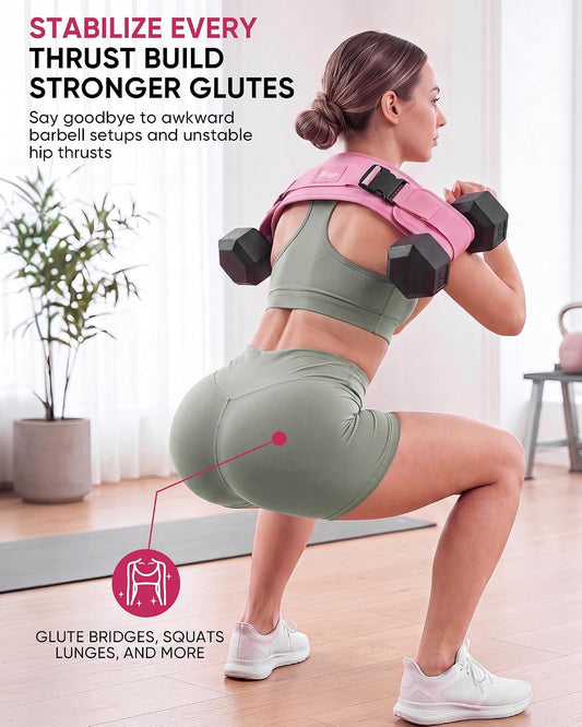 Hip Thrust Belt, Leather Dumbbell Booty Workout Belt