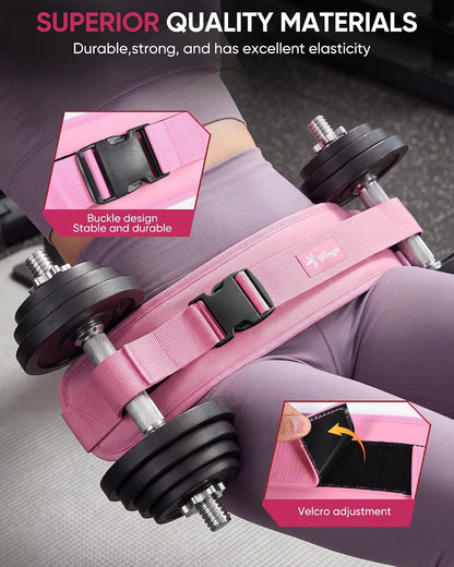 Hip Thrust Belt, Leather Dumbbell Booty Workout Belt
