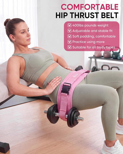 Hip Thrust Belt, Leather Dumbbell Booty Workout Belt