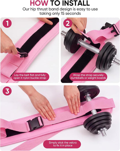 Hip Thrust Belt, Leather Dumbbell Booty Workout Belt