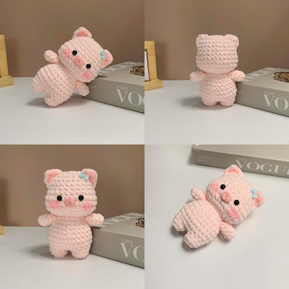 Crochet Kit for Beginners: Pink Pig Crochet Kit DIY Pig Amigurumi, Complete Beginner Starter Set, Include Step-by-Step Video Tutorials Learn to Crochet