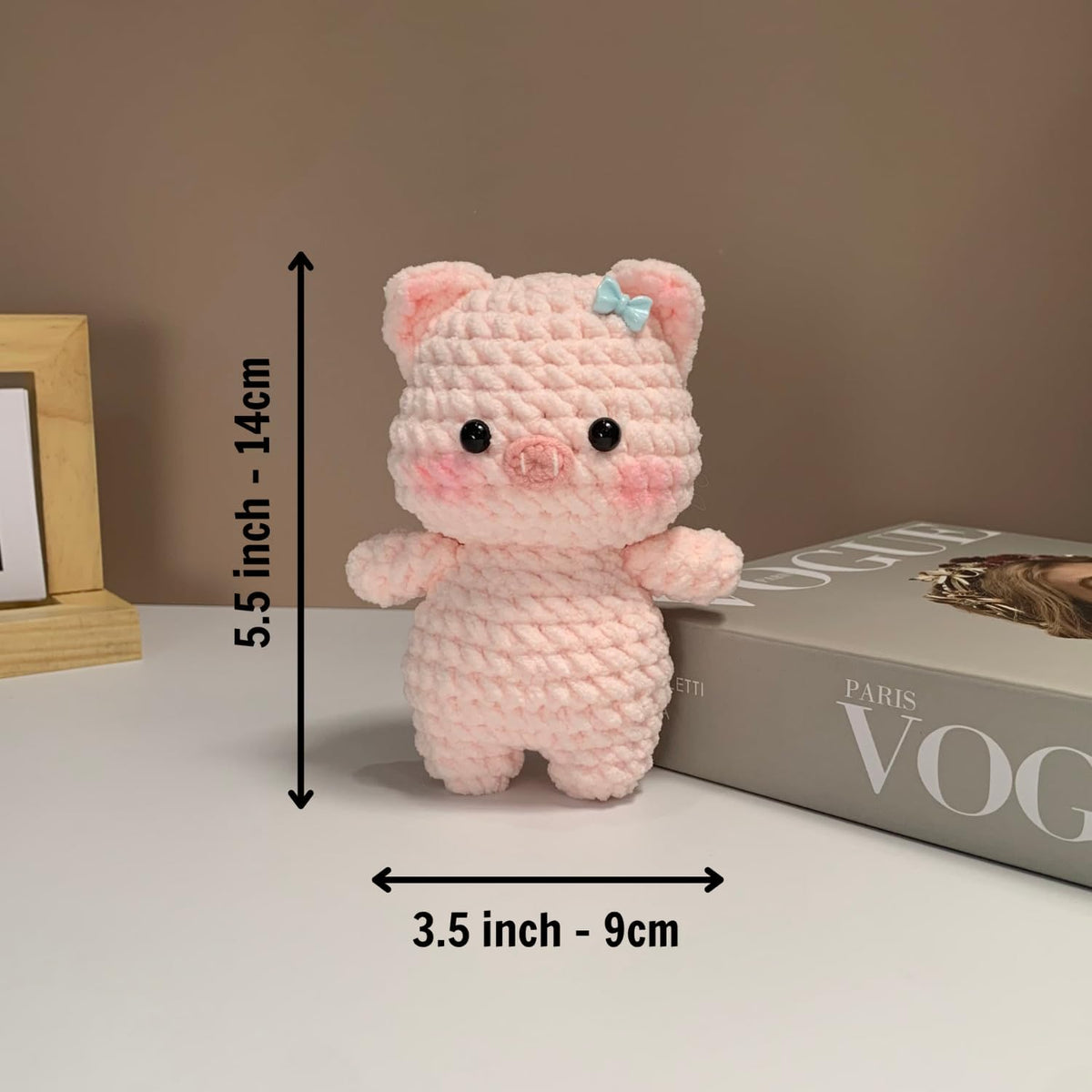 Crochet Kit for Beginners: Pink Pig Crochet Kit DIY Pig Amigurumi, Complete Beginner Starter Set, Include Step-by-Step Video Tutorials Learn to Crochet