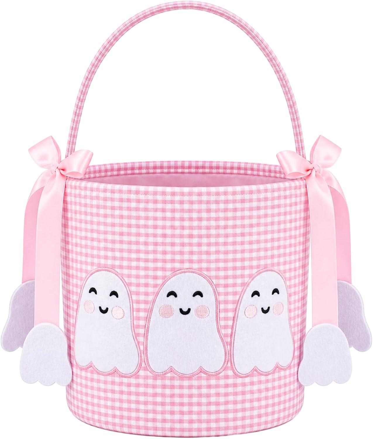 Pink Halloween Boo Basket Cute Trick or Treat Basket