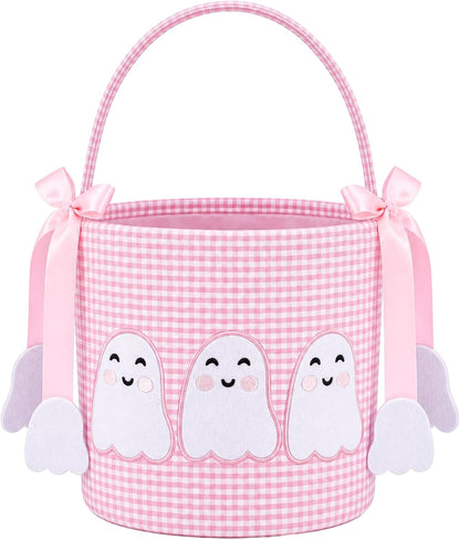 Pink Halloween Boo Basket Cute Trick or Treat Basket